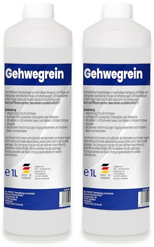 Mr. Perfect Intensiver Wegerein 2x1 Liter | Flechtenentferner für Pflastersteine, Terrassenplatten & Beton | Steinreiniger Intensiv Aussen entfernt Verschmutzungen zuverlässig| Made in Germany