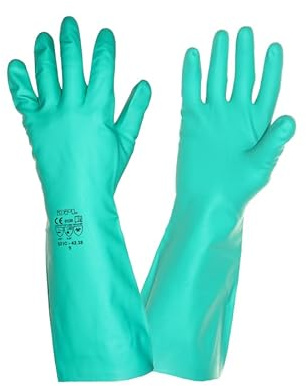 3Kamido Professionelle lange Gummihandschuhe aus Nitril, für Küche, Bad, Labor, Industrie, Reinigung, Besten Schutz gegen Keime, Benzin und Haushaltschemikalien (5 Paar, 8 M)