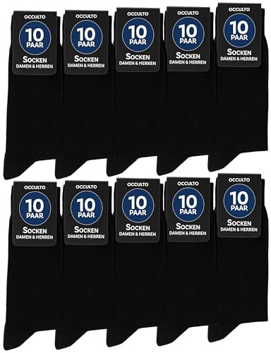 Occulto svarta strumpor män & kvinnor 10 pak, 20 pak, 30 pak (modell: Hermann) 10 pack | Svart 47-50