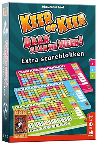 999 Games - Key-to-Time Scoreblock 3 Stück Level 5, 6 und 7 Würfelspiel - ab 8 Jahren - Eines der besten Spiele des Jahres 2019 - Inka & Markus Brand - Roll and Write - 999-KEE04, Mehrfarbig
