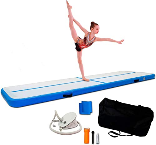 Nordic ProStore Airtrack Matte 3m - mit Luftpumpe, Turnmatte Aufblasbar, Am Besten für Gymnastik, Yoga - Einfach zu Transportieren - Air Track Gymnastikmatte