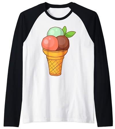 Délicieuses Crème glacée Sundae Manche Raglan