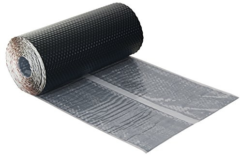 Kaminanschlussband - 300mm x 5m - Schwarz | Wandanschlussband | für Dach Kamin Wand Schornstein | selbstklebend | 3D Strukturiertes Aluminium Band