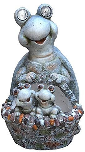 Liudan Garden Statue Creative Simulation Tortoise Decorative Flowerpot Outdoor Garden Gardening Animal Sculpture LED Lamp Decorative Ornaments Lawn Terrace Balcony Decor Garden Figurine