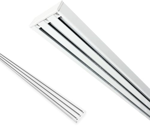 Home-Vision Gardinenschiene Vorhangschiene 2-läufig, 3-läufig oder 4-läufig (Serie X, 3-läufig, 140cm - nur Gardinenschiene) Aluminium, Inkl. Befestigungsmaterial, für Schiebevorhang