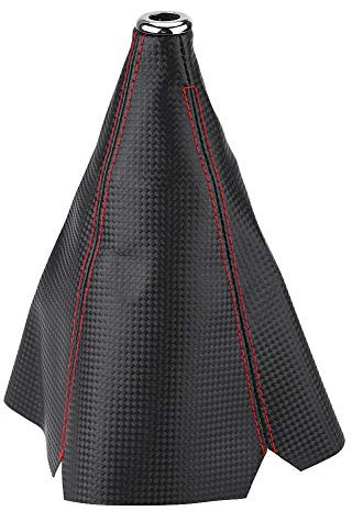 Majatou Schaltknaufmanschette, Schaltknaufabdeckung, Schaltmanschetten-Boot-Abdeckung, Universal-Carbon-Faser-Stil, PU-Leder, Schwarz, Normalgröße