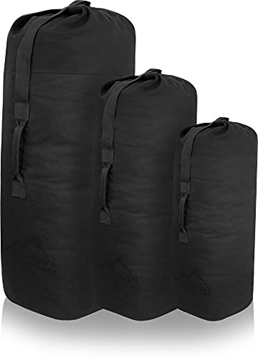 US Canvas-Baumwolle Seesack Duffle Bag Classic Sea Dunkelschwarz 105 x 60 cm