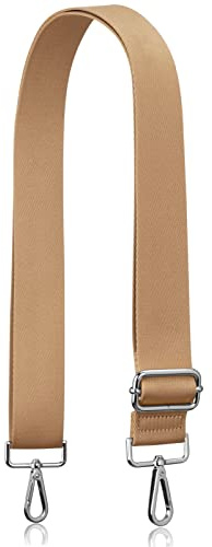 Allzedream Handtasche Riemen verstellbarer Ersatz Umhängetaschen Breite Taschengurte (Hellbraun-Silber Hardware)