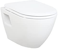 Creavit WC da parete in ceramica con sedile soft close, da appendere, per bagno, WC, colore: bianco