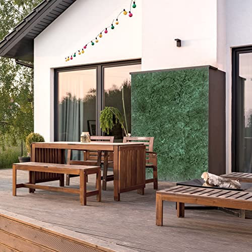 dedeco Outdoor-Rückwand Dekor Wand für Garten, Terrasse, als Außenfassade Paneel Motiv: Marmor V14, 250 x 100 cm, wasserfest, robust, als Wandverkleidung aus Aluminium, einfach renovieren