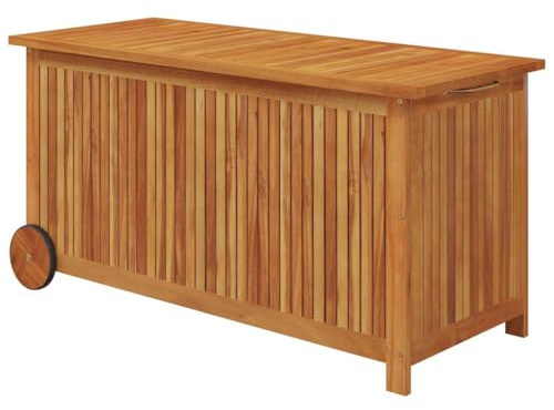 vidaXL Contenitore Giardino con Ruote 113x50x58 Legno Massello Acacia