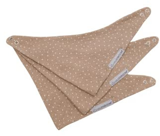ULLENBOOM ® Dreieckstuch Baby 3er Set, Musselin Tuch in Sand (Made in EU) - Ideal als Halstuch und Baby Lätzchen, 100% OEKO-TEX Baumwolle und schadstoffgeprüft, Für Jungen und Mädchen