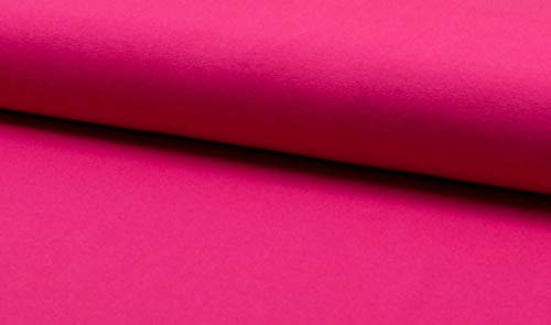 French Terry, unifarben Pink, Sweatshirtstoff brushed als Meterware, 50 cm