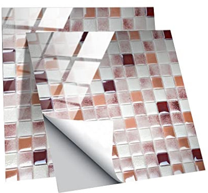 Fliesenaufkleber Mosaik Wandfliesen Aufkleber, Look Dekorative Fliesen, Geeignet Für Badezimmer, Wohnmobil, Arbeitsplatte, Keramikfliese Und Marmor (Color : 10Sheets, Size : 15X15cm)