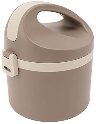 Lunch Box, Box, Insulated, Easy to Clean, Single Layer Stainless Steel Insert, Lightweight for Cold Food School (Brown)