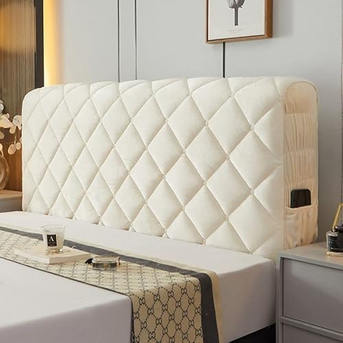 uyeoco Samt Bettkopfteil Hussen Bett Kopfteil Husse/Bezug, Staubdichte Dehnbare Schwarz Kopfteilbezug 140/160/180/200cm Kopfbedeckungen Abdeckung e Kopfteil Überzug (Color : #30, Size : 190cm/75in)