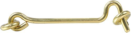 Türriegel, Schiebetürschloss, Türriegelhaken, 7,5 cm, Kabinenhaken, Riegel, Sichtschutzhaken, Tür mit Schrauben, Schlossbeschichtung for Tor, Fensterladen, Schiebetür, Scheunentor, Goldton (Farbe: Gol