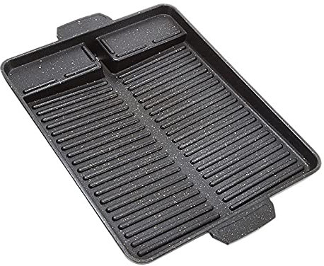 Xtahdge Parrilla portátil coreana para barbacoa, antiadherente, placa de parrilla de gas butano, cocina, fiesta, picnic, terraza, playa, bandeja para barbacoa