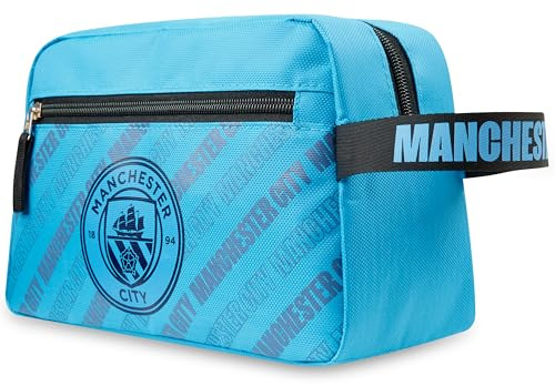 Manchester City F.C. Trousse de Toilette Homme, Suspendu Washbag avec Poche Zippée - Man City Cadeau
