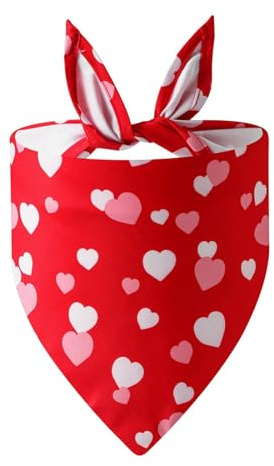 Baoblaze Hunde-Bandanas zum Valentinstag, Valentinstag Hundehalstuch, Universalgröße Hundeschal, Herzförmige Hundehalstücher, Valentine's Day Dog Bandana für Katzen Welpen Valentinstag Hochzeit
