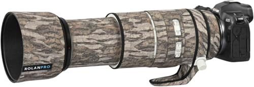 ROLANPRO Copriobiettivo impermeabile per Canon RF 100-500 mm F/4,5-7,1 L è USM Camouflage Rain Cover-#28 Wilderness mimetico impermeabile