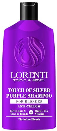 LORENTI TOKYO & SEOUL Touche of Silver Purple Hair Shampoo 630 ml | Anti-Gelbstich-Shampoo | Silbershampoo | Anti-Gelbstich Haarshampoo für weißes, graues & blondiertes Haar mit Violett-Pigmenten