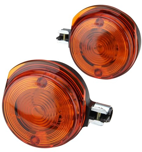 Citomerx Blinker Set hinten rund orange mit E-Zeichen | Kompatibel mit Simson S50 S51 MZ ETZ TS 150 125 250