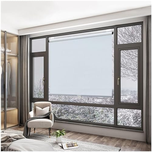 Sonnenschutzrollos Für Fenster, Thermo Verdunkelungsrollos, Sichtschutz-fensterrollos, 35/40/65/80/95/100cm Verdunkelungsvorhänge, Temporäre Jalousien,white-125x125cm/49 * 49in