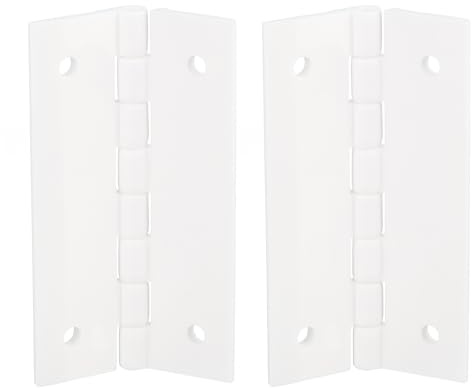 QUARKZMAN 2Pcs Charnières en Acrylique 3 x 1,77 Pouces Blanc | Charnières Pliantes de Matériel, Charnières de Piano avec Trou de Montage pour l'Artisanat de Boîte de Boîtier