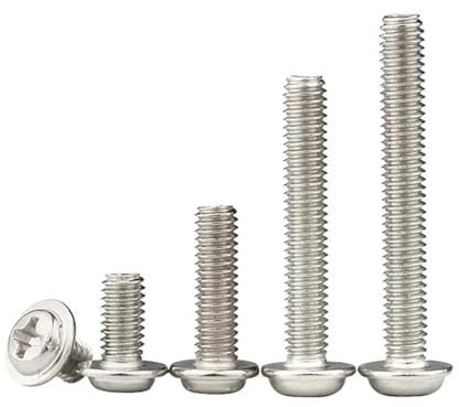 Aqxyju 10 stück/charge A2-70 edelstahl PWM kreuz Pan runde, mit Scheibe Kragen Schraube Bolzen M2 M 2,5 M3 M 4M5 DIN967(12mm x10pcs,M5)