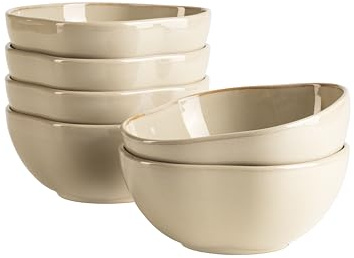 MÄSER Serie Cordelia, Schüsseln für 6 Personen aus hochwertigem Steinzeug, 6-teiliges Schüssel Set; unregelmäßige Geschirr Formen; Steinzeug, Sand