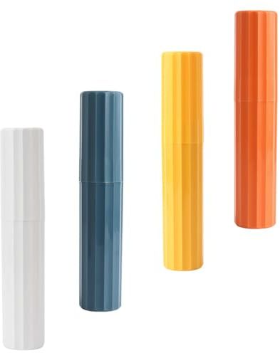 HAWILLOSCH Cajas De 4 Uds Estuche Portátil para Cepillos De Cepillos De Soporte Dispensador De Pasta De Tapa De Pasta De Tabletas Mini Vasos Plegables