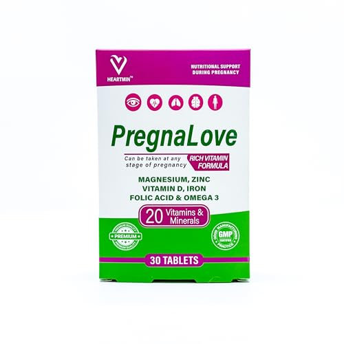 PregnaLove Original Pregnancy Support Vitamins Tablets - Conception & Fertility Prenatal Care for Women, Supplement with Added Omega-3, Zinc, Vitamin D & Iron