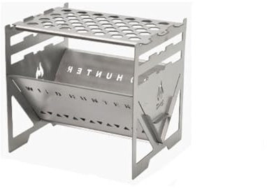 HACSYP Réchaud de Camping Pliable en Bois et Acier Inoxydable, Petit réchaud Portable for randonnée, Camping, Pique-Nique, Barbecue(Standard)