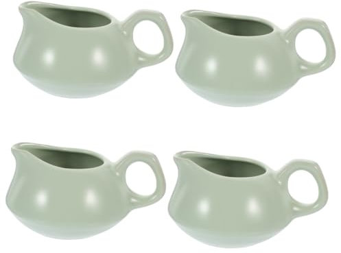 ERINGOGO 4 Pezzi piatto di sugo per barca brocca di succo con coperchio shaker zuccheriere zuccheriera avena kitchen gadgets bollilatte teiera tazza di sugo brocca di salsa ceramica Green
