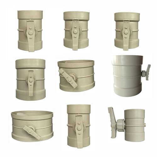 WUUKEPSG Air Volume Regulating Valve Manual Air Volume Control Valve Air Ventilation Pipe HVAC Valve 50-315Mm Air Damper Valve Pvc/1Pc/50Mm