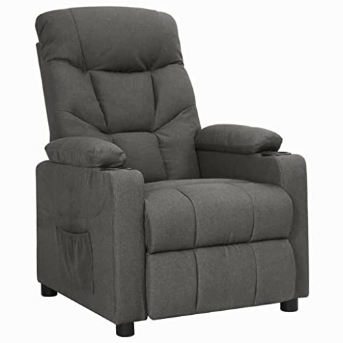 vidaXL Poltrona Reclinabile in Tessuto Grigio Scuro