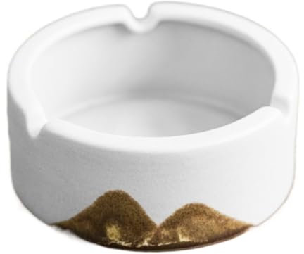 IWENZHKPA Cendrier Décorez Votre Maison, Votre Bureau, Votre Terrasse Intérieure Ou Extérieure avec Un Cendrier en Céramique Cendriers De Table(White)