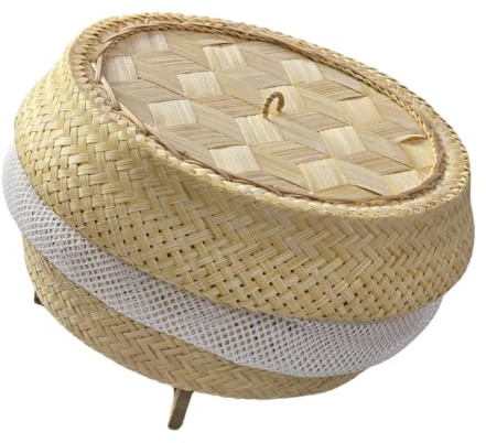 Thai Sticky Rice Steamer Basket 7 – 100% Natural Bamboo | Traditional Handmade Sticky Rice Cooker | Asian Kitchen Tool for Authentic Thai & Lao Cuisine Dept3.50 x Diameter 7.00 x Height 5.00 inches