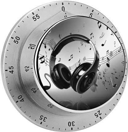 Music Mechanical Kitchen Timer Manual 60 Minute Wind Up Timer, Loud Timers for Hard of Hearing, No Batteries Required, Countdown Timers for Cooking Classroom Gym Home