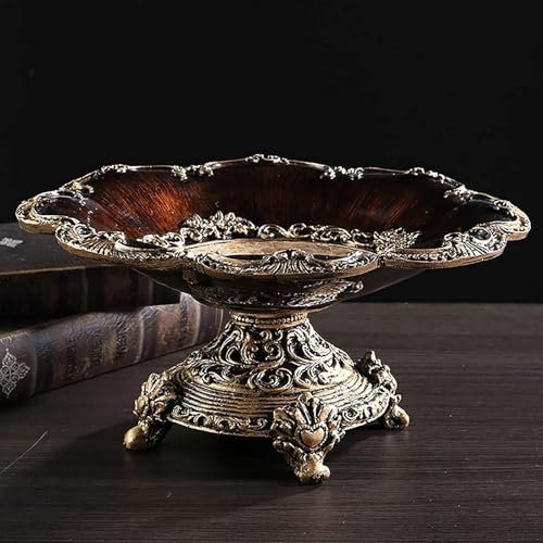 Frutero de resina tallado a mano, diseño rectangular rústico, exhibición decorativa duradera para frutas, pan, aperitivos, centro de mesa elegante para el hogar o la cocina