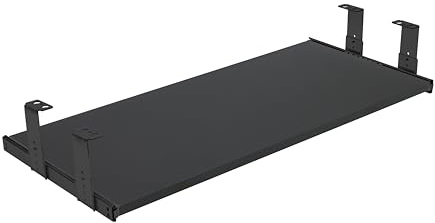 FIX&EASY Tastaturauszug Up&Down-XL Tastaturablage 600X300mm schwarz matt Dekor Auszugschienen mit Einrastfunktion höhenverstellbar schwarz 300mm Set Ablage und Auszug mit Verriegelung f. Tastatur Maus