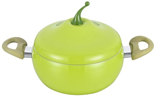 Kastrull med lock – non-stick grönsaksfruktkastrull, kokott med lock – för induktion spishäll stekning matlagning gryta mjölk soppa