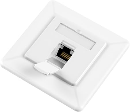 OFFCUP 1pc Netzwerkdose CAT6A 1Port RJ45 Geschirmt 10G 500MHz | Universell LAN Dose für Aufputz Unterputz Compatible CAT5 CAT6 CAT7 Weiß