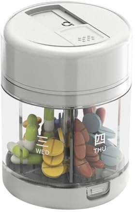 Portapillole Da Viaggio Tagliapillole, Farmaci, Olio di Pesce, Integratori, | Portapillole Giornaliero Organizer da Viaggio Custodia per Tasca, Borsa, Campeggio, Famiglia, Escurs