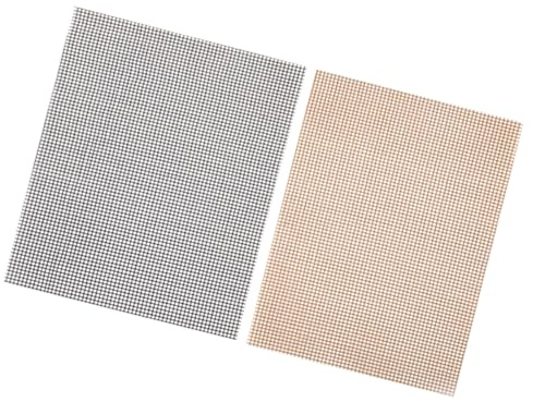 OSALADI Lot de 2 Tapis de Barbecue Antiadhésifs en Fibre de Verre Réutilisables 40 x 33 cm Noir et Marron Tapis de Cuisson et Grillade pour Barbecue Sorties en Plein Air et Nettoyage