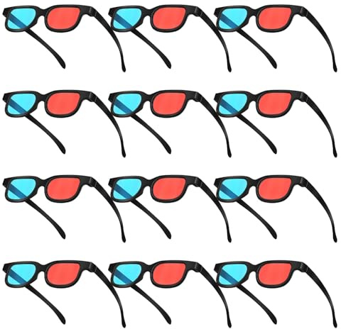 KOMBIUDA 30piezas Gafas Rojo-Azul de Unidades para Cine Casa Fiestas Infantiles Disfraces Películas
