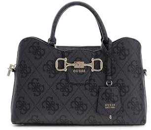 GUESS Janie Logo Girlfriend Satchel CLO - COAL LOGO One Size