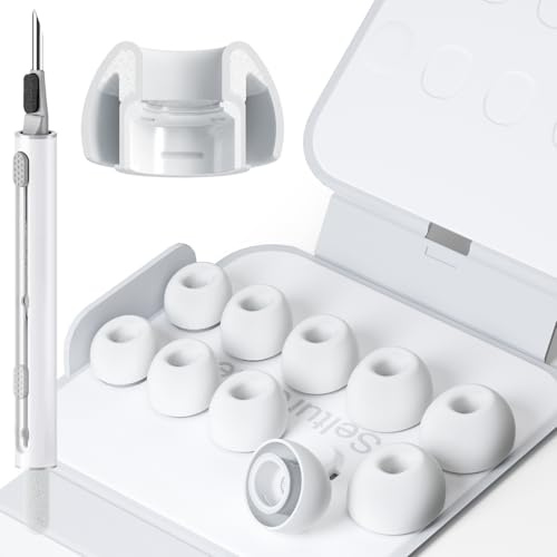Seltureone 5 Paar Schaum-Füllschicht Ohrstöpsel für AirPods Pro 3 (2025) | 5 Größen Komfortable Silikontips Aufsätze mit Reinigungskit & Tragbarer Aufbewahrungsbox Vorhanden (XXS/XS/S/M/L)