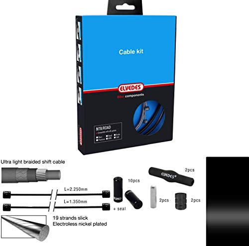 ELVEDES Schaltzug Set-PRO LINE-SCHWARZ-VR + HR